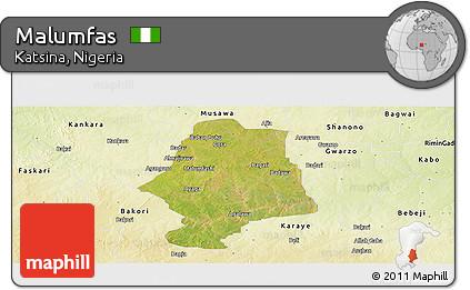 Satellite Panoramic Map of Malumfas, physical outside