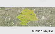 Satellite Panoramic Map of Malumfas, semi-desaturated