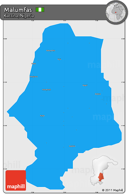 Political Simple Map of Malumfas, single color outside