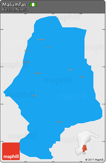 Political Simple Map of Malumfas, single color outside