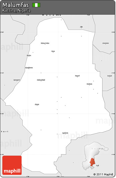 Silver Style Simple Map of Malumfas