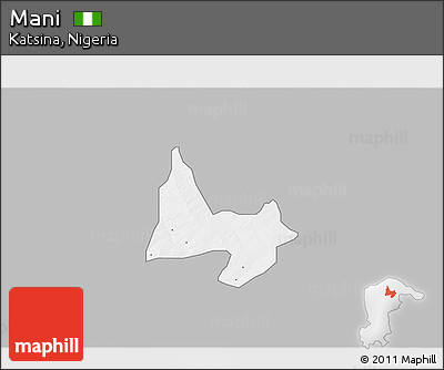 Gray 3D Map of Mani, single color outside