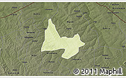 Physical 3D Map of Mani, darken