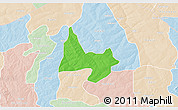 Political 3D Map of Mani, lighten