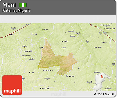 Satellite 3D Map of Mani, physical outside