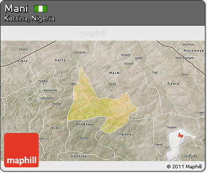 Satellite 3D Map of Mani, semi-desaturated