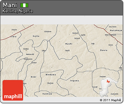 Shaded Relief 3D Map of Mani