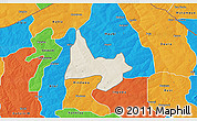 Shaded Relief 3D Map of Mani, political outside