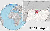 Gray Location Map of Mani, highlighted country, highlighted parent region