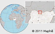 Gray Location Map of Mani, highlighted country