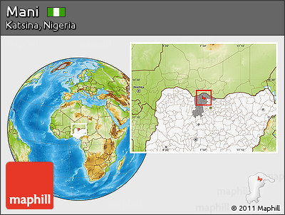 Physical Location Map of Mani, highlighted country, highlighted parent region