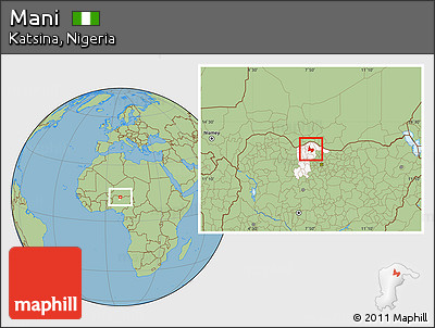 Savanna Style Location Map of Mani, highlighted parent region