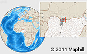 Shaded Relief Location Map of Mani, highlighted country, highlighted parent region