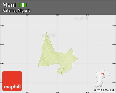 Physical Map of Mani, single color outside