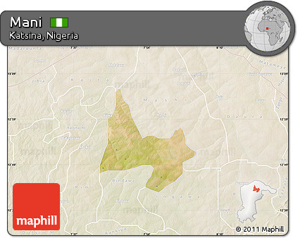 Satellite Map of Mani, lighten