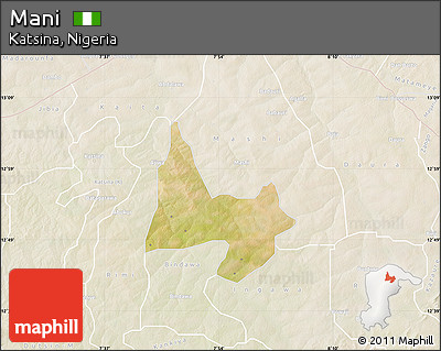 Satellite Map of Mani, lighten