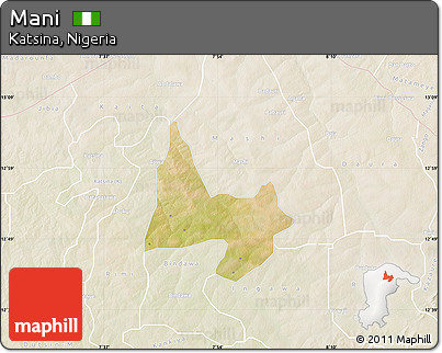 Satellite Map of Mani, lighten