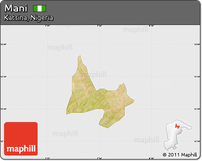 Satellite Map of Mani, single color outside