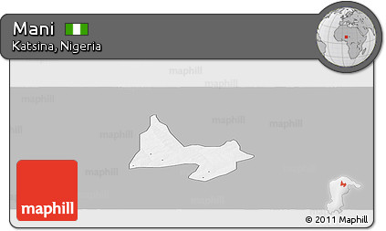 Gray Panoramic Map of Mani, single color outside
