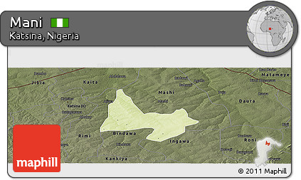 Physical Panoramic Map of Mani, darken