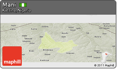Physical Panoramic Map of Mani, semi-desaturated