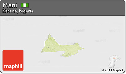 Physical Panoramic Map of Mani, single color outside