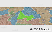 Political Panoramic Map of Mani, semi-desaturated