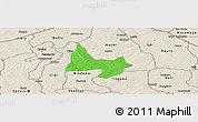 Political Panoramic Map of Mani, shaded relief outside