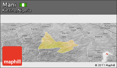 Satellite Panoramic Map of Mani, desaturated