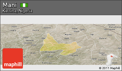 Satellite Panoramic Map of Mani, semi-desaturated