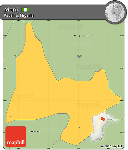 Savanna Style Simple Map of Mani