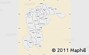 Classic Style Map of Katsina, single color outside