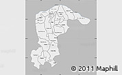 Gray Map of Katsina, single color outside