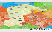 Physical Panoramic Map of Katsina, political shades outside