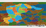 Political Panoramic Map of Katsina, darken