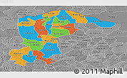 Political Panoramic Map of Katsina, desaturated