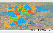 Political Panoramic Map of Katsina, semi-desaturated