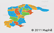 Political Panoramic Map of Katsina, single color outside