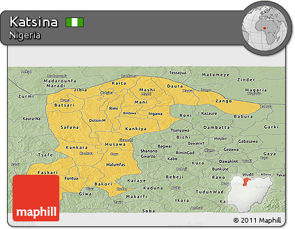 Savanna Style Panoramic Map of Katsina