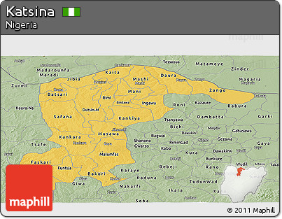 Savanna Style Panoramic Map of Katsina