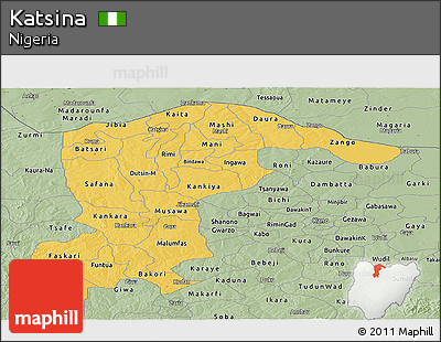 Savanna Style Panoramic Map of Katsina