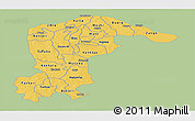 Savanna Style Panoramic Map of Katsina, single color outside