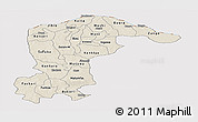 Shaded Relief Panoramic Map of Katsina, cropped outside