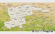 Shaded Relief Panoramic Map of Katsina, satellite outside