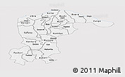 Silver Style Panoramic Map of Katsina, single color outside