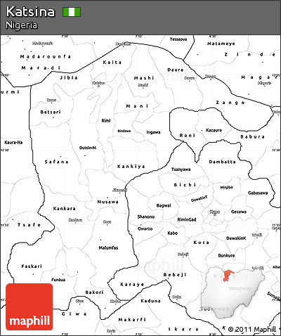 Blank Simple Map of Katsina
