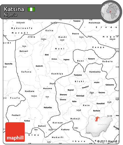 Blank Simple Map of Katsina