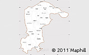 Classic Style Simple Map of Katsina, cropped outside