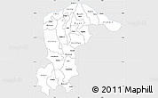 Silver Style Simple Map of Katsina, single color outside