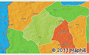 Physical 3D Map of Bunza, political outside